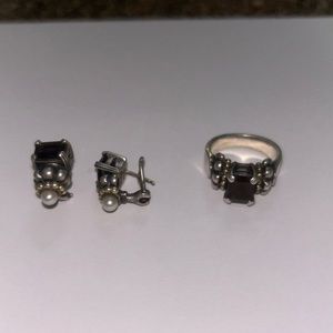 Lagos ring, size 7, and matching earrings. Immaculate condition.